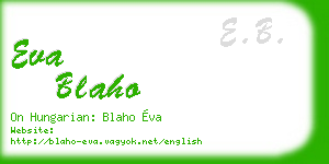 eva blaho business card
